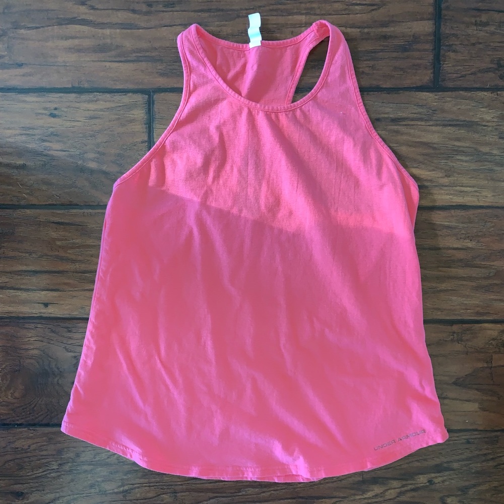 UA charged cotton tank top with key hole back